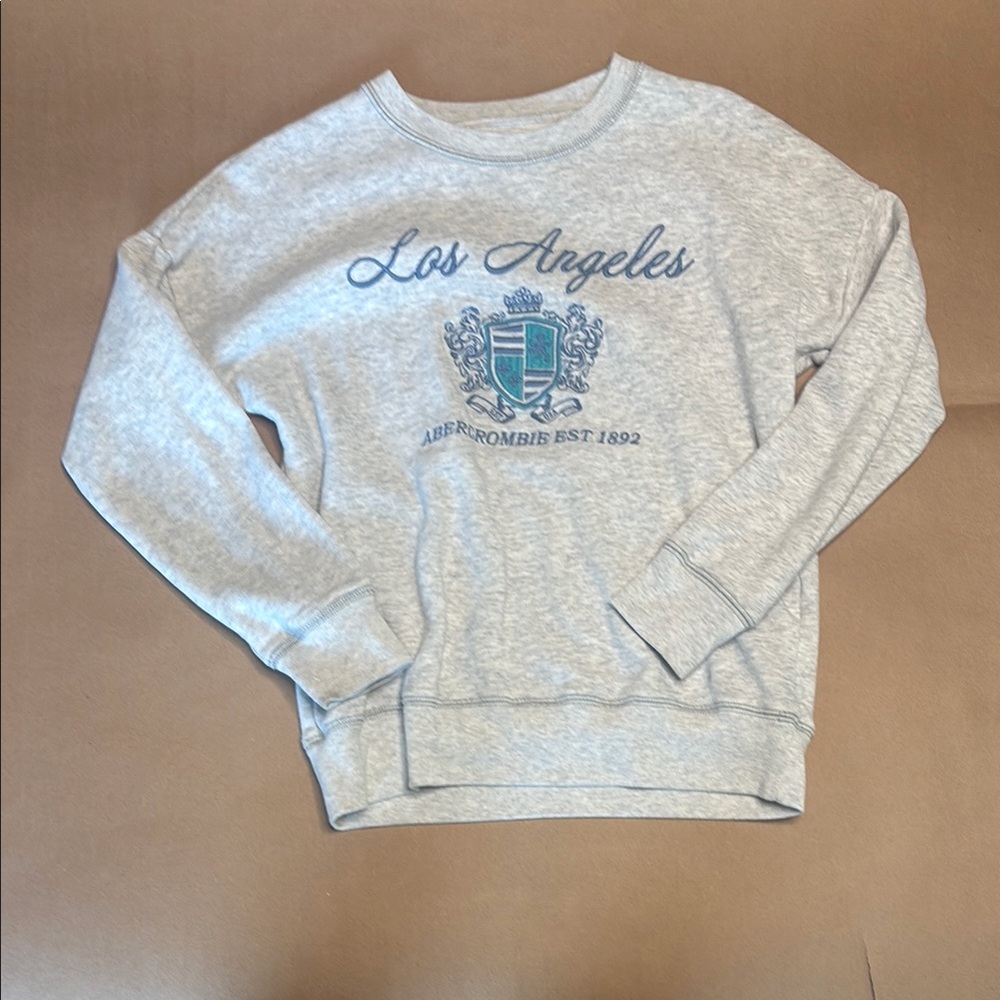 Abercrombie & Fitch Gray Crewneck Sweater with Graphic Design